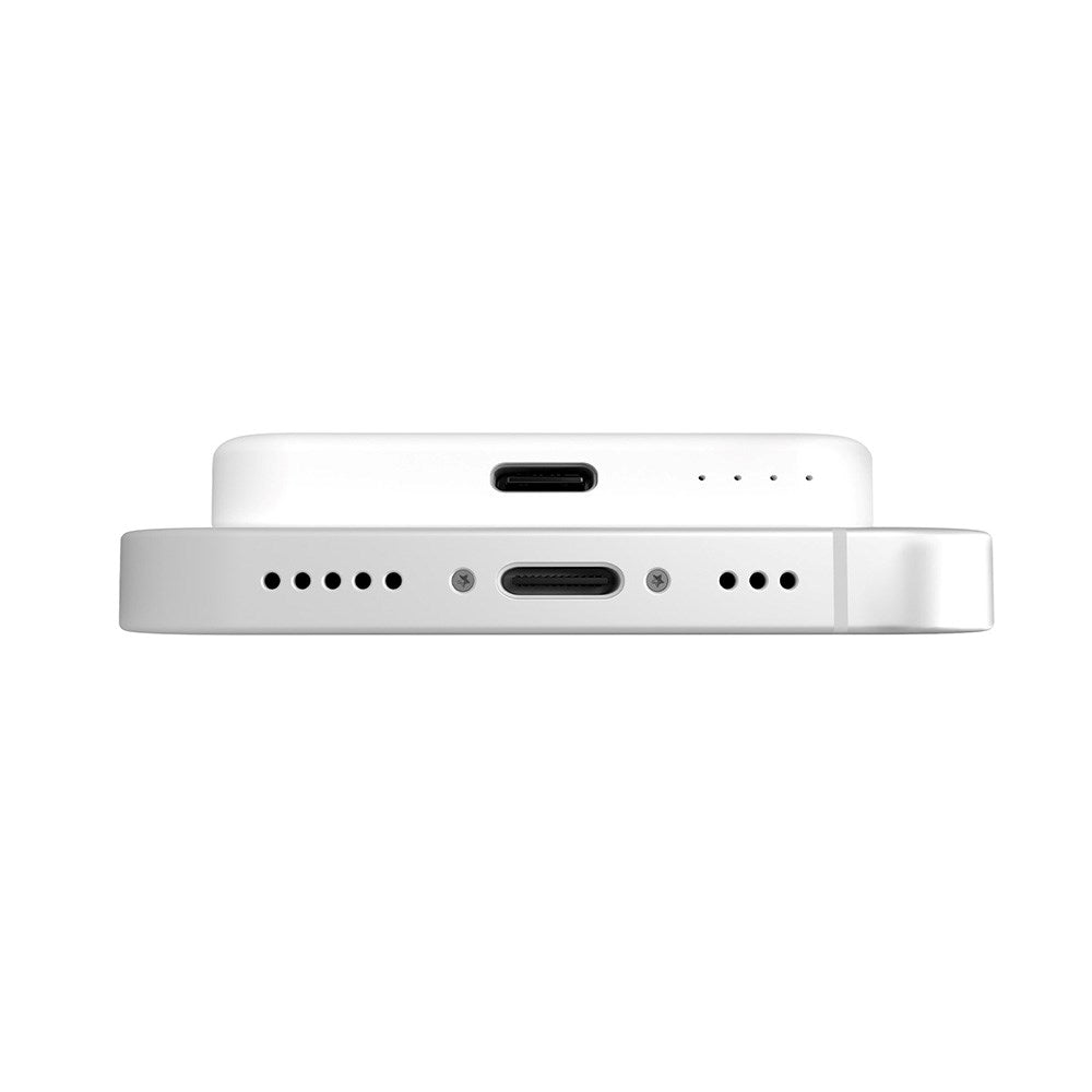 Puro Mini Power Mag 15W Magnetisk Power Bank 4200 mAh med USB-C Plugg - MagSafe Kompatibel - Hvit