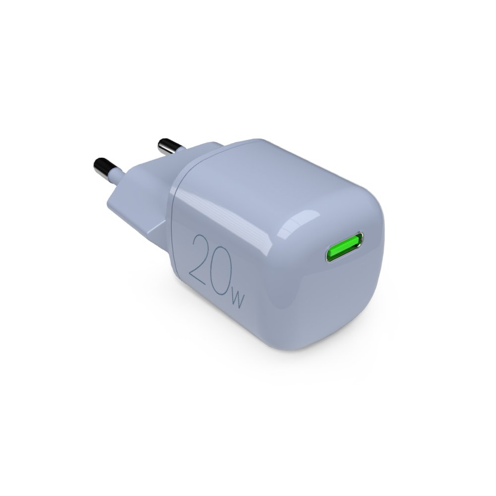 Puro Vegglader GaN 20W med USB-C Port - Lyseblått