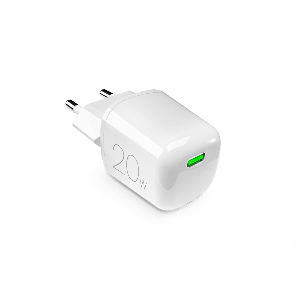 Puro Vegglader GaN 20W med USB-C Port - Hvit