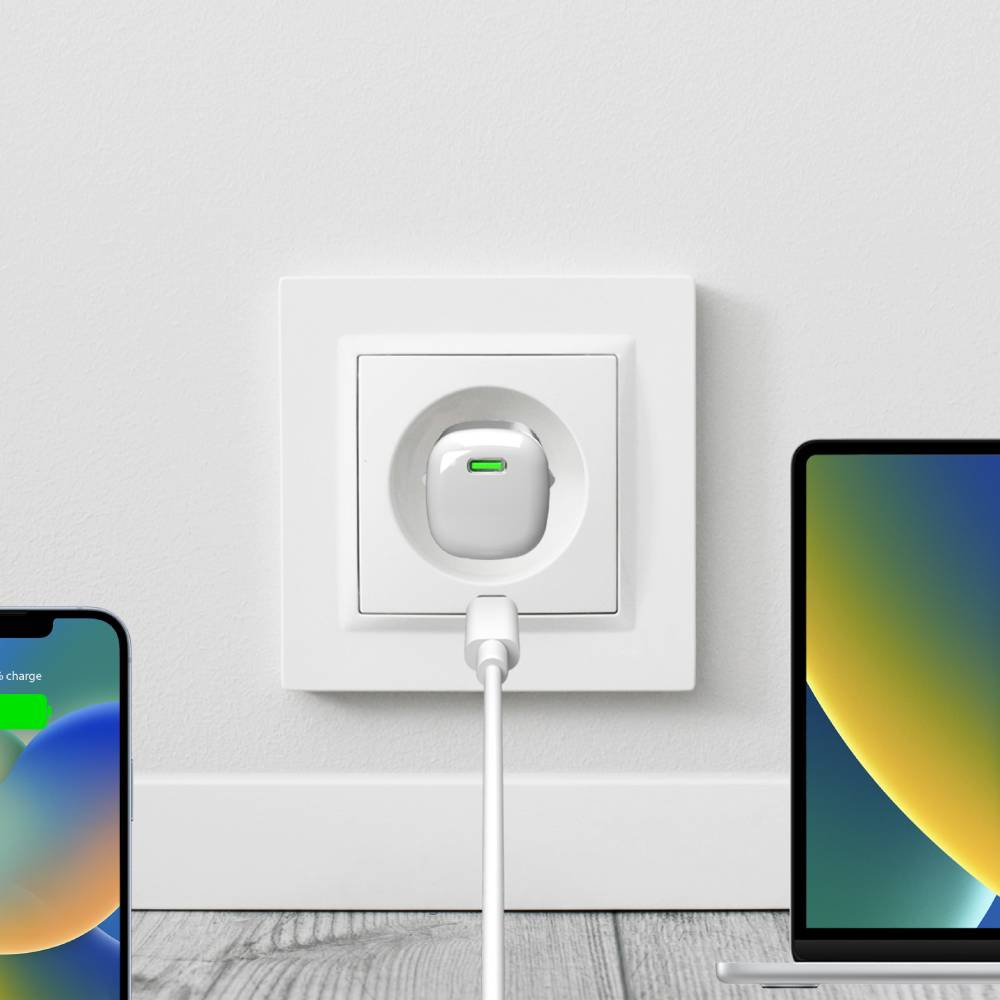 Puro Vegglader GaN 30W med USB-C Port - Hvit