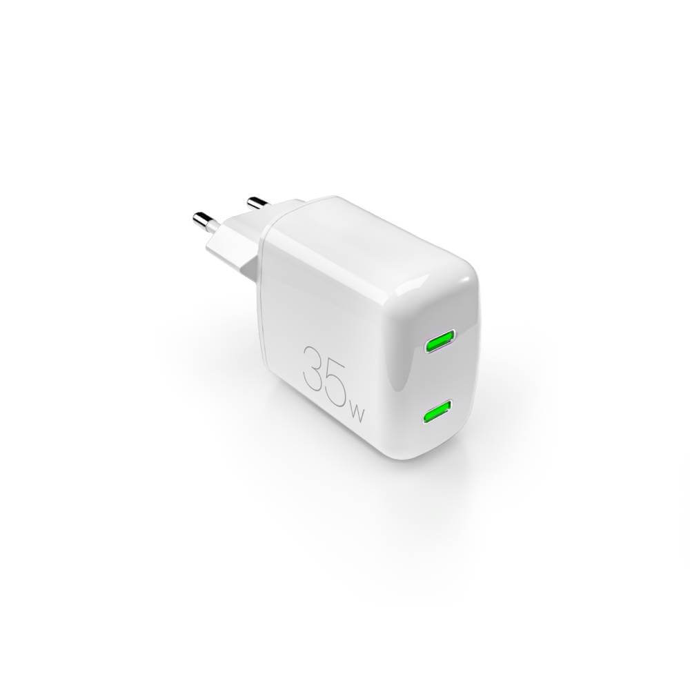 Puro GaN Vegglader 35W - Dobbel USB-C-porter - Hvit