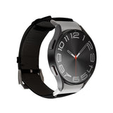 Samsung Galaxy Watch (4/4 Classic/5/5 Pro/6/6 Classic/7) PURO CLASSIC Ekte Skinn Rem - Svart