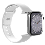 Apple Watch (42/44/SE/45/46/49mm) Puro ICON Silikon Klokkerem - Hvit