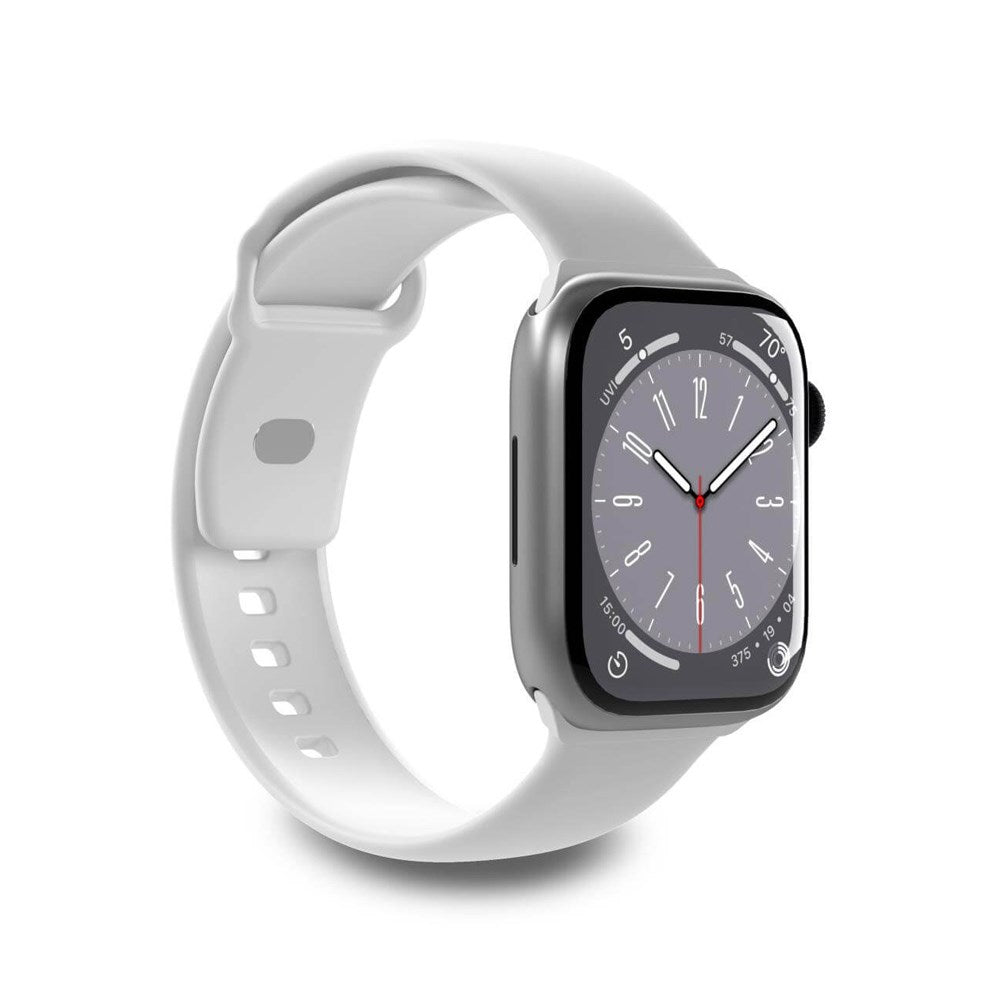 Apple Watch (42/44/SE/45/46/49mm) Puro ICON Silikon Klokkerem - Hvit