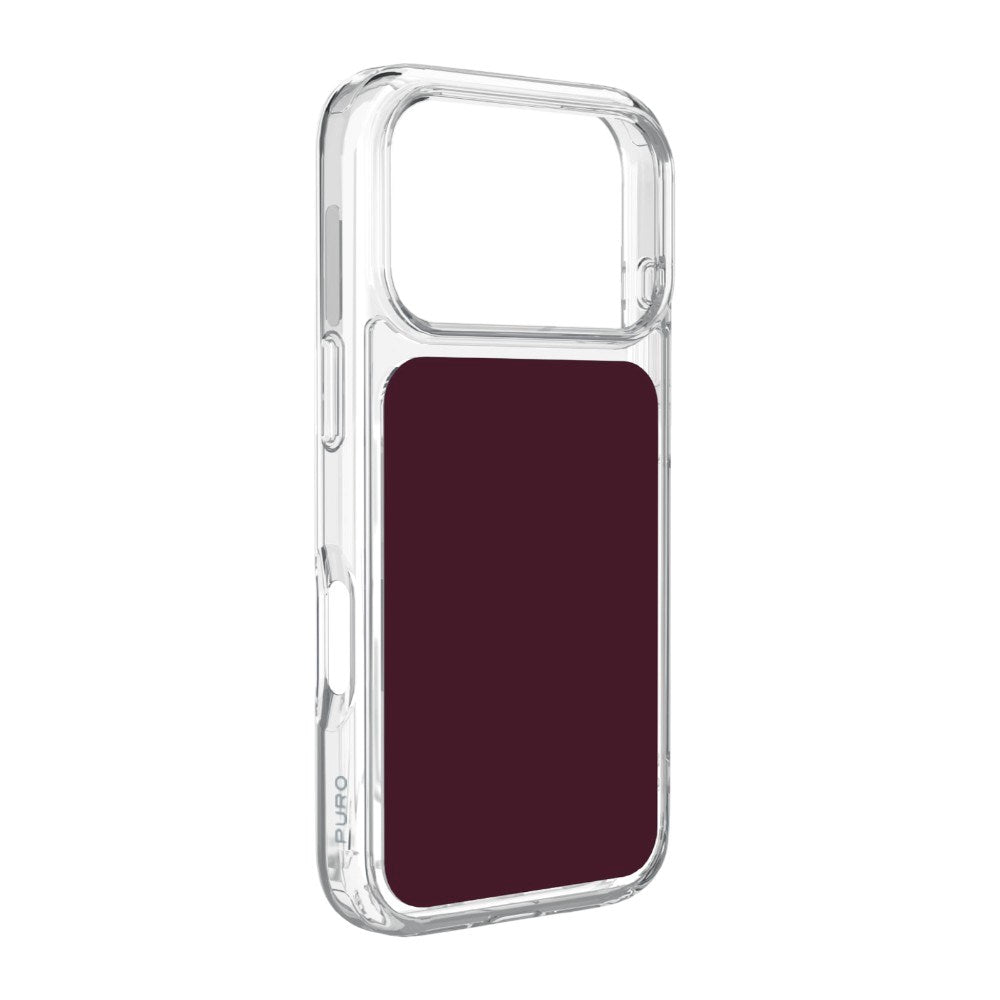 iPhone 18 Pro PURO PLATE MAG Deksel - MagSafe Kompatibel - Gjennomsiktig / Bordeaux