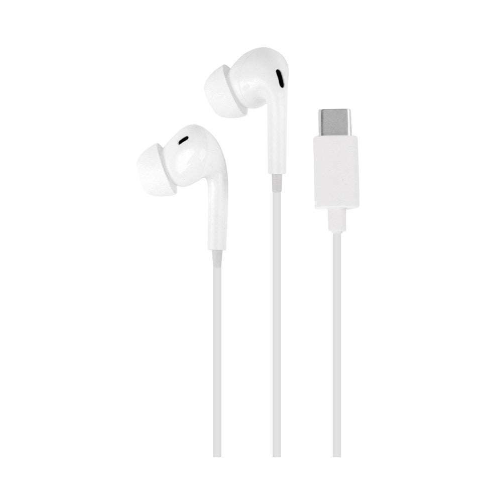 Puro USB-C Wired Stereo In-Ear Earphones – Komfort, Klar Lyd og Enkel Bruk - Hvitt