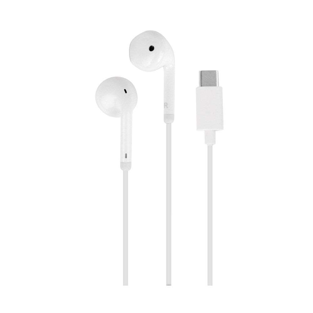 Puro USB-C Wired Stereo Earphones – Komfort, Klar Lyd og Enkel Bruk - Hvitt