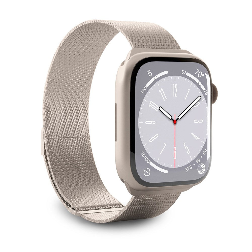 Apple Watch (38/40/SE/41/42mm) Puro MILANESE Rustfritt Stål Klokkerem - Champagne