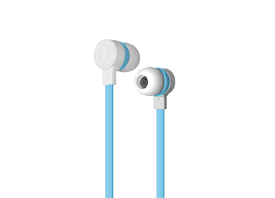 Puro Sport Stereo Flatcable Earphone - White/Blue