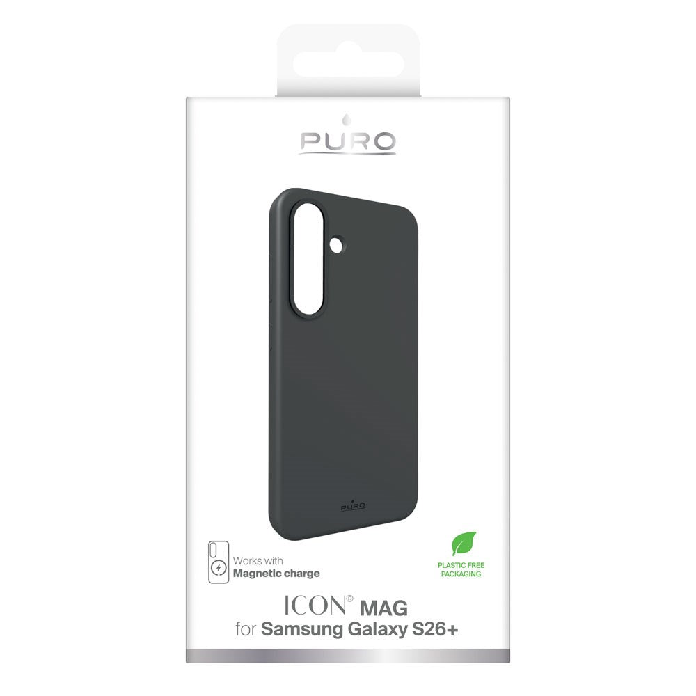 Samsung Galaxy S26+ (Plus) PURO ICON MAG Silikon Deksel - MagSafe Kompatibel - Svart