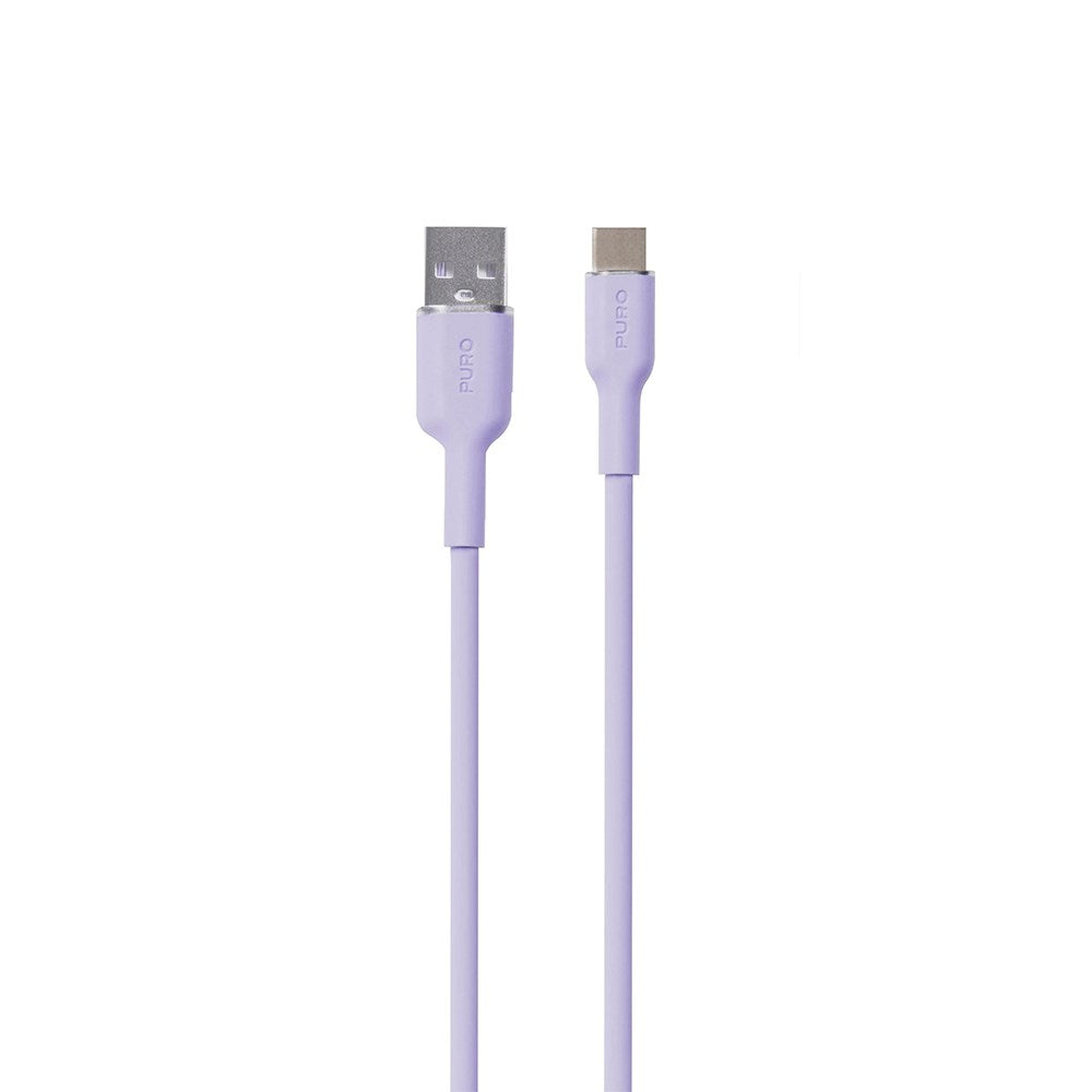 PURO Soft USB-A til USB-C Kabel 1.5m - Lilla