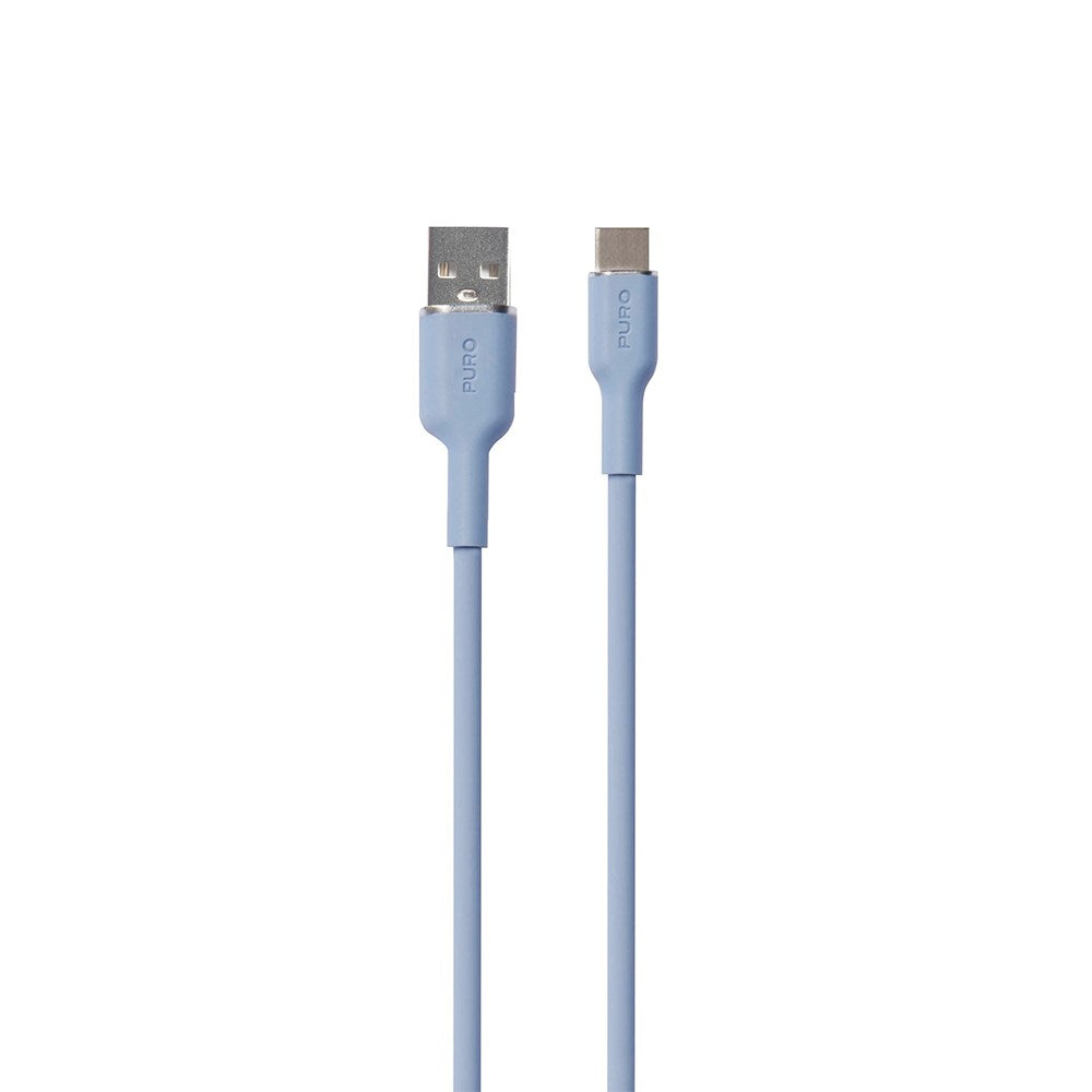 PURO Soft USB-A til USB-C Kabel 1.5m - Blå