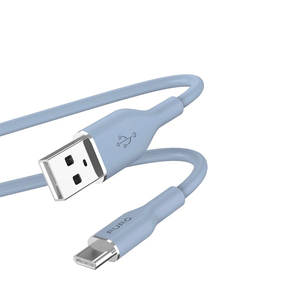 PURO Soft USB-A til USB-C Kabel 1.5m - Blå