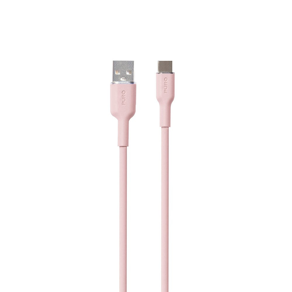 PURO Soft USB-A til USB-C Kabel 1.5m - Rosa