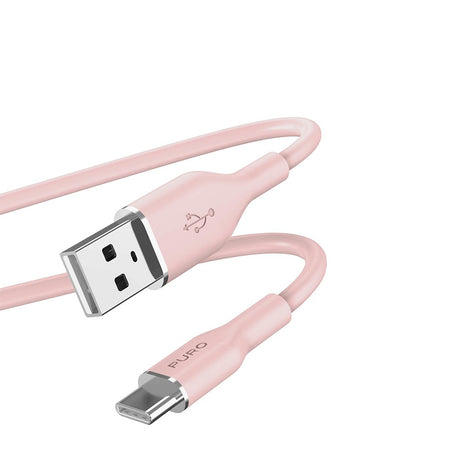 PURO Soft USB-A til USB-C Kabel 1.5m - Rosa