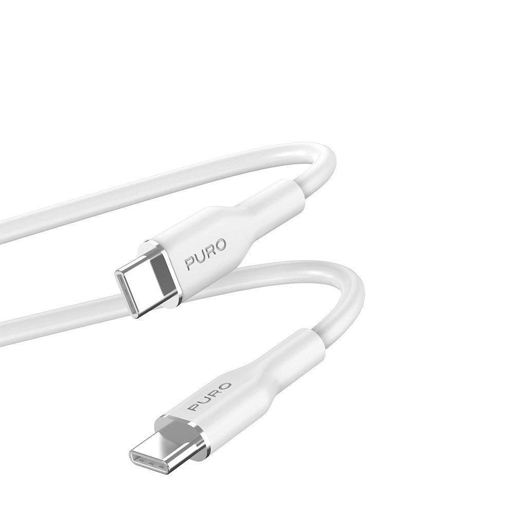 PURO Soft USB-C til USB-C Kabel 1.5m - Hvit