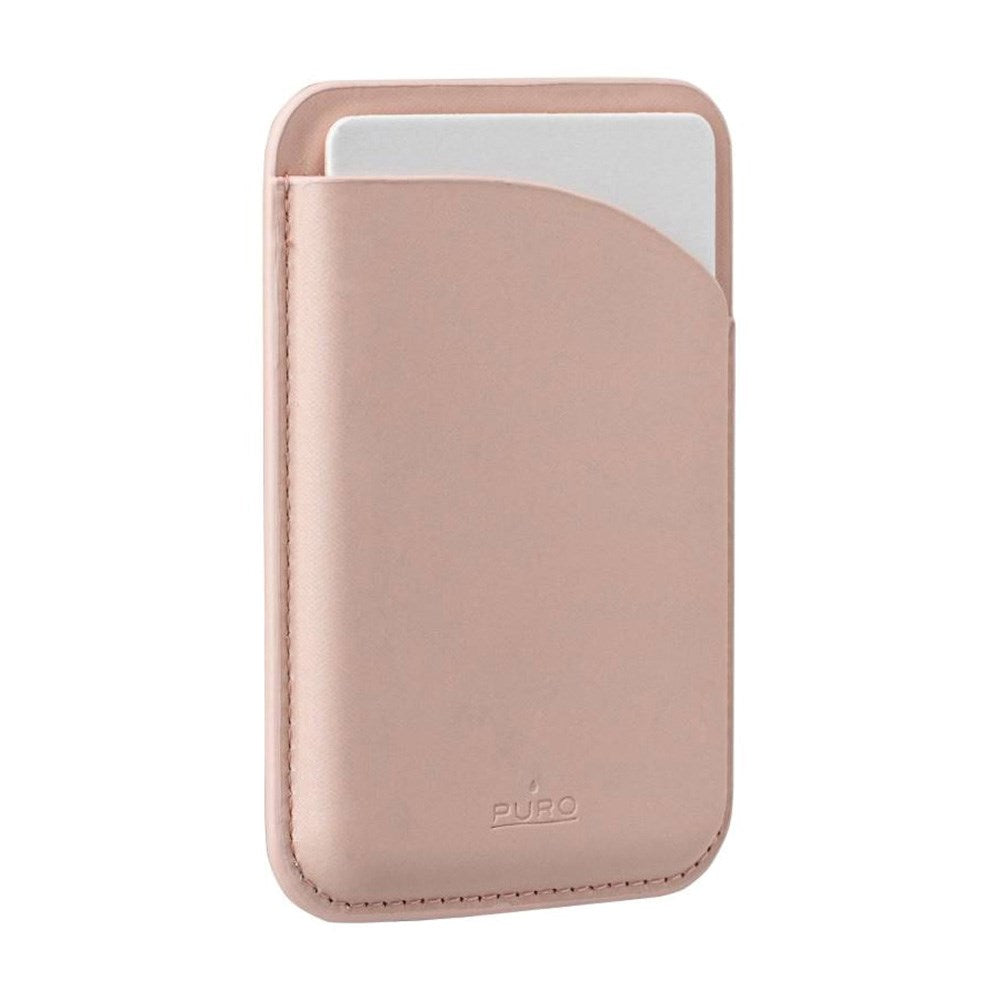 Puro Mag Wallet Kunst Skinn Kortholder for Mobil - MagSafe Kompatibel - Rosa