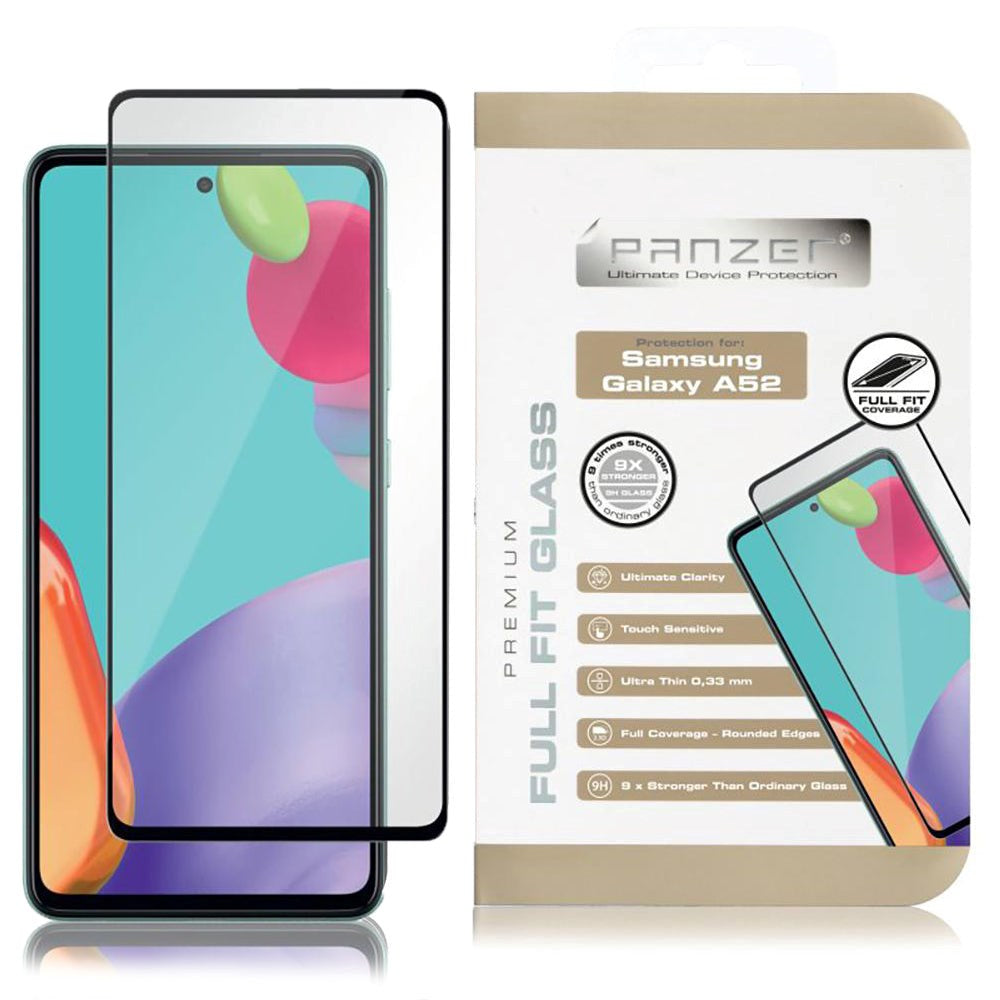 Samsung Galaxy A52s 5G / A52 5G PANZER Premium Full-Fit Glass - Svart Ramme