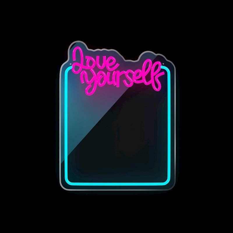 Forever Light LED Neon Lys Speil - "Love Yourself"