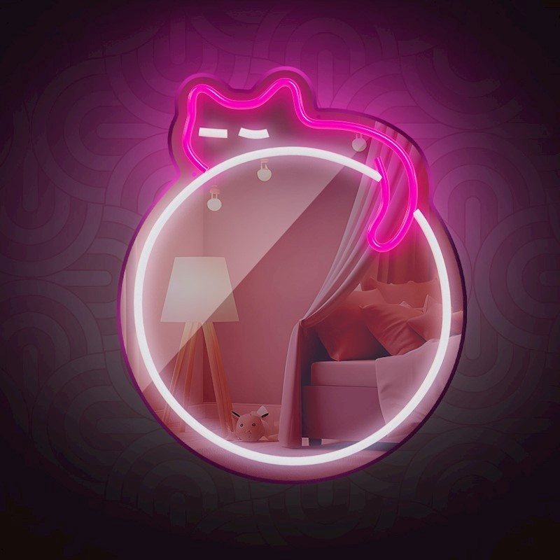 Forever Light LED Neon Lys Speil - Katt