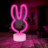 Forever Light Neon Dekorasjon med Fot LED - Rosa Lys med Kanin