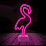 Forever Light Neon Dekorasjon med Fot LED - Rosa Lys med Flamingo