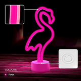 Forever Light Neon Dekorasjon med Fot LED - Rosa Lys med Flamingo