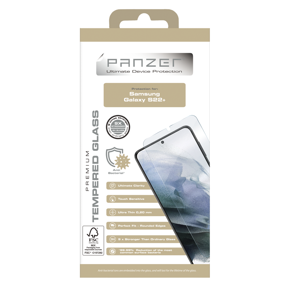 Samsung Galaxy S22+ (Plus) PANZER Premium Full-Fit - Skjermbeskytter - Gjennomsiktig