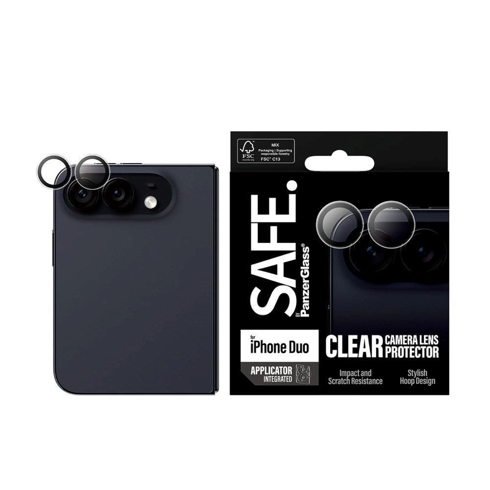 iPhone Duo Safe By PanzerGlass Kamerabeskyttelse - Resirkulert glass - Gjennomsiktig