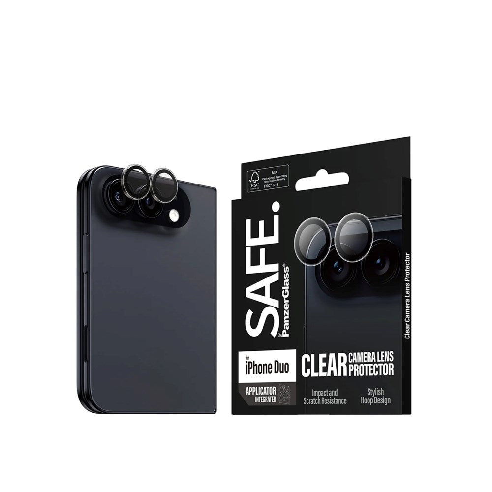 iPhone Duo Safe By PanzerGlass Kamerabeskyttelse - Resirkulert glass - Gjennomsiktig
