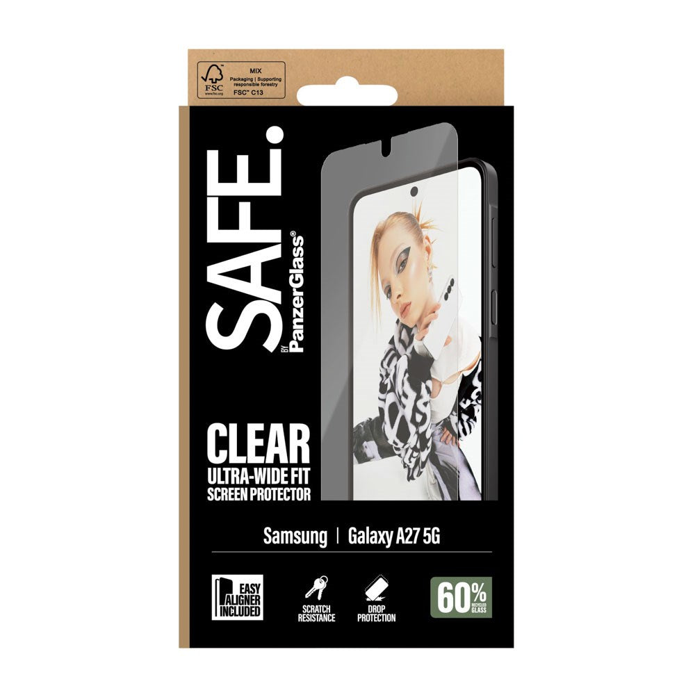 Samsung Galaxy A27 SAFE by PanzerGlass Ultra-Wide Fit Skjermbeskyttelsesglass med EasyAligner - Gjennomsiktig