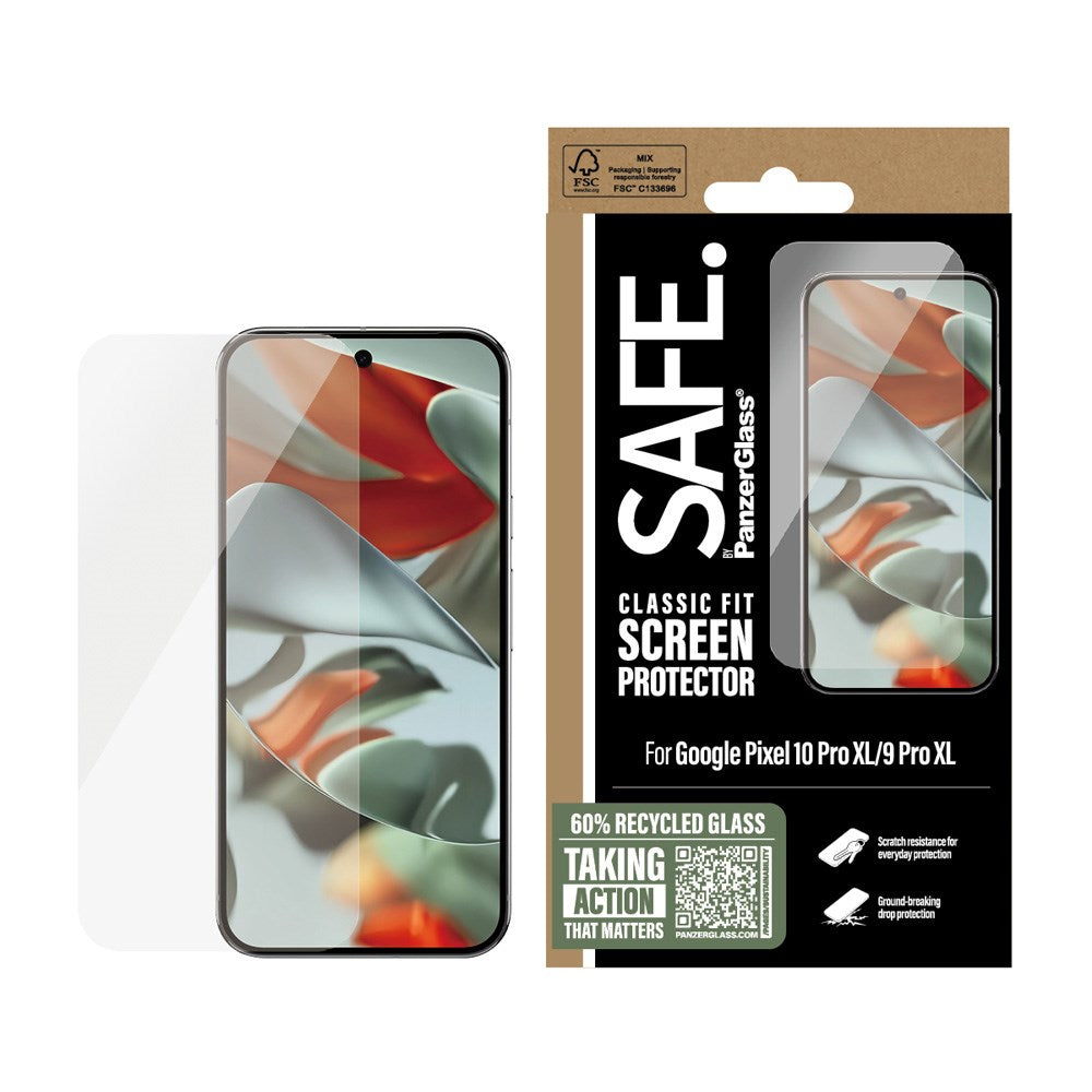 SAFE by PanzerGlass Google Pixel 10 Pro XL / 9 Pro XL Classic Fit Skjermbeskyttelsesglass - Gjennomsiktig
