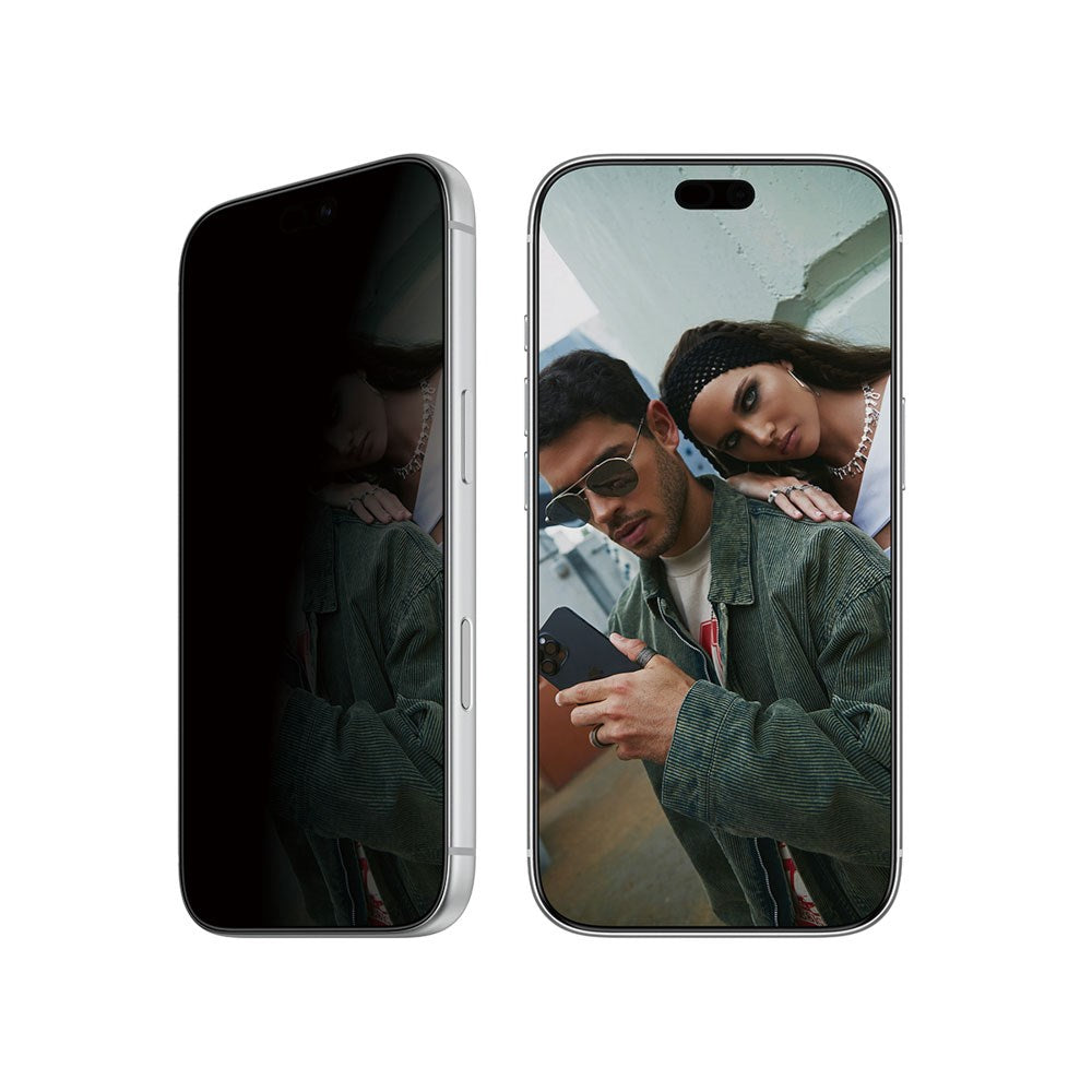iPhone 18 Pro / 17 Pro SAFE by PanzerGlass Ultra-Wide Fit Skjermbeskyttelsesglass med EasyAligner - Privacy - Gjennomsiktig