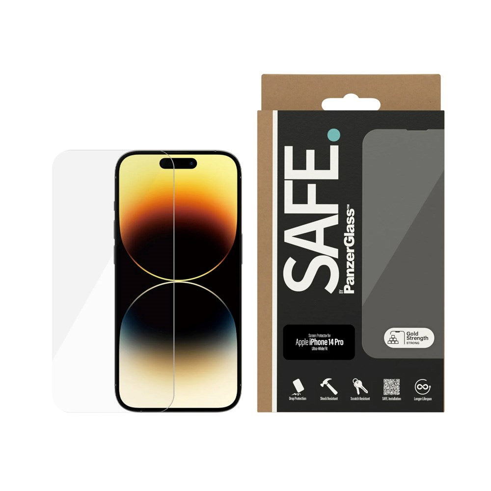 SAFE by PanzerGlass™️ iPhone 14 Pro Skjermbeskytter - Ultra Wide Fit - Gjennomsiktig