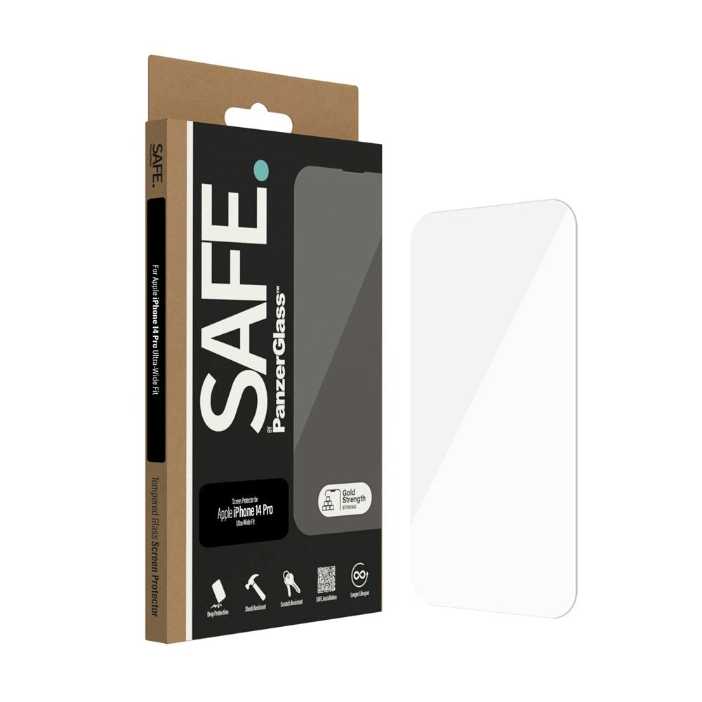 SAFE by PanzerGlass™️ iPhone 14 Pro Skjermbeskytter - Ultra Wide Fit - Gjennomsiktig