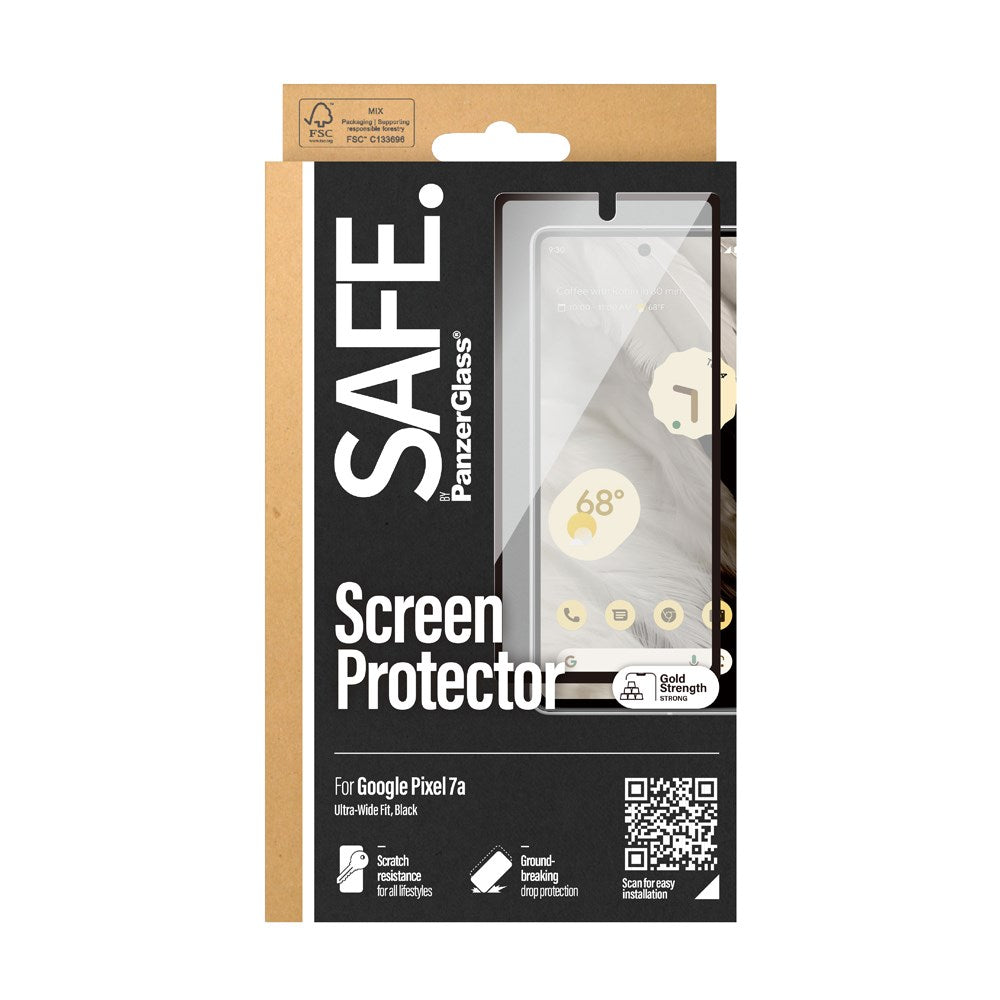 BULK - SAFE by PanzerGlass® 2-in-1 Pack Google Pixel 7A - Skjermbeskytter & TPU Deksel - Gjennomsiktig / Svart Kant