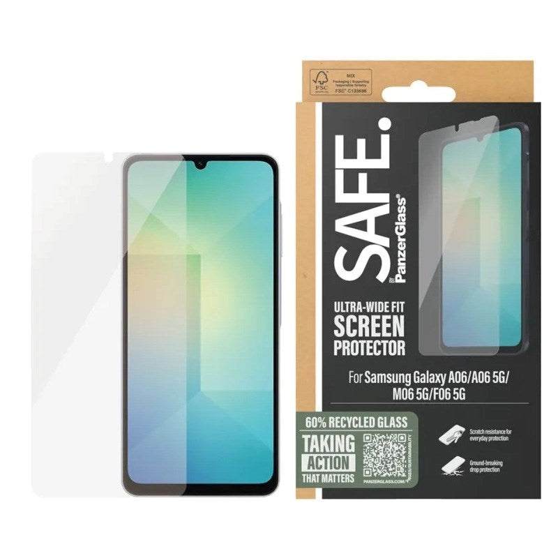 SAFE by PanzerGlass Samsung Galaxy A06 Ultra-Wide Fit Skjermbeskyttelsesglass - Gjennomsiktig