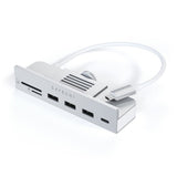 Satechi USB-C Clamp Hub 6-in-1 til iMac 2021 (24") - USB-hub og Kortleser - Sølv