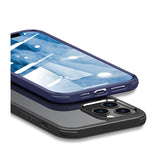 iPhone 12 / 12 Pro 360° Hybrid Deksel m. Glass Bakside og Forside - Sort