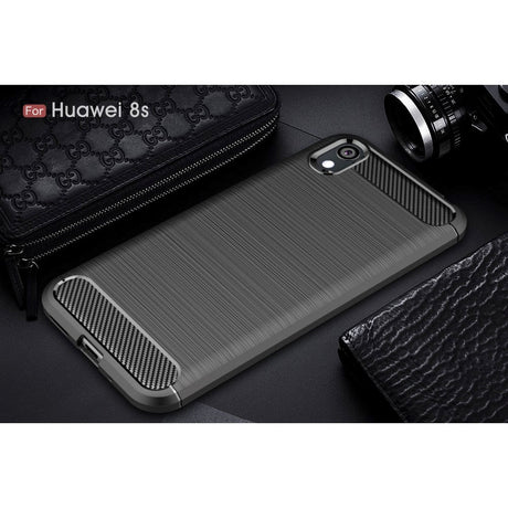 Huawei Y5 (2019) Carbon Fibre Fleksibel Plastik Deksel - Svart