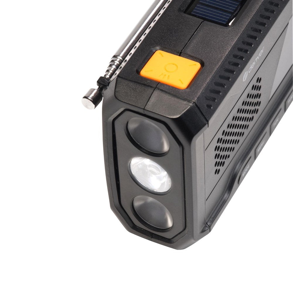 Denver Nødradio med DAB+ / FM-Radio - Bluetooth - Lommelykt - Svart