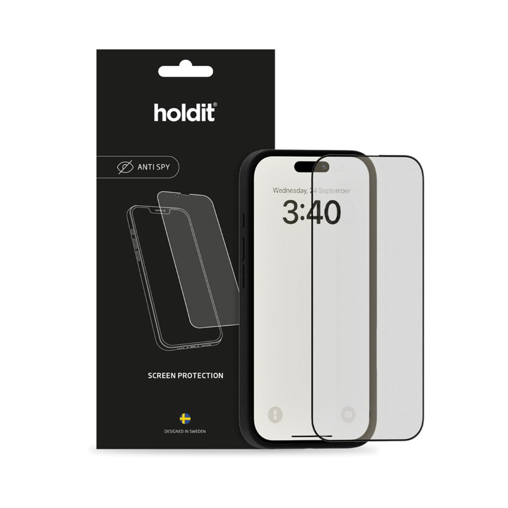 iPhone 17 / 17 Pro / 16 Pro Holdit Skjermbeskytter i Herdet Glass 9H med Privacy Funksjon - Gjennomsiktig