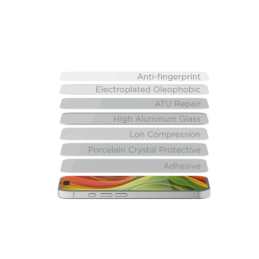 iPhone 18 Pro Mobile Origin Screen Guard Skjermbeskytterglass med Easy Applicator - 2 Stk. - Gjennomsiktig