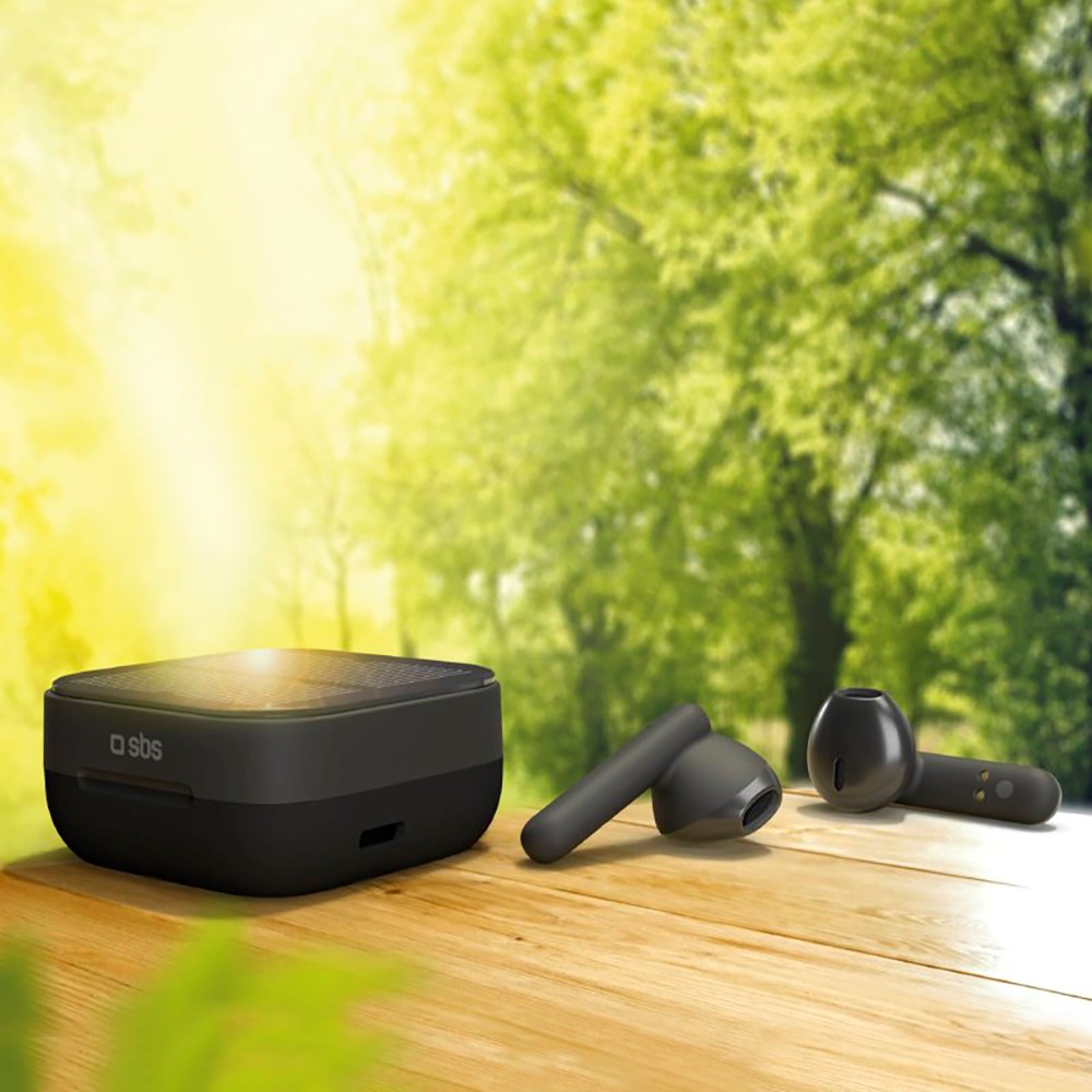 SBS Kobo Solar Twin True Wireless In-Ear Hodetelefoner med Solar Charging - Svart