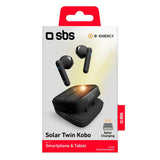 SBS Kobo Solar Twin True Wireless In-Ear Hodetelefoner med Solar Charging - Svart