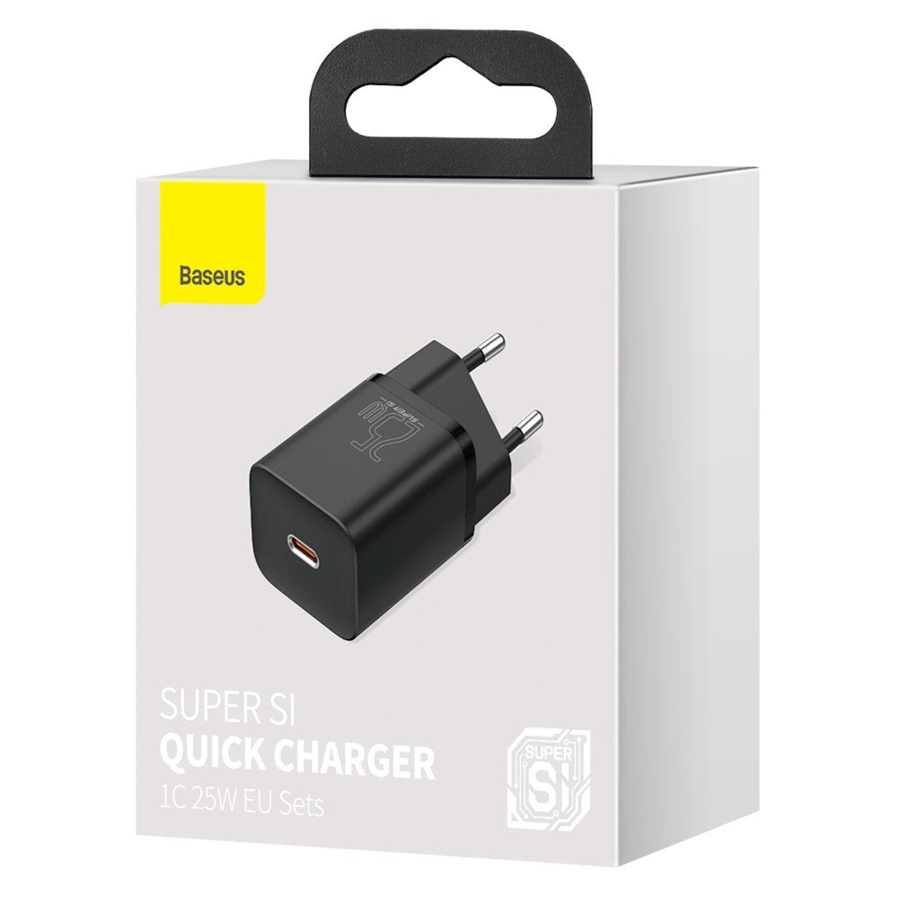 Baseus Super Si 25W Vegg Lader USB-C Quick Charge - Svart