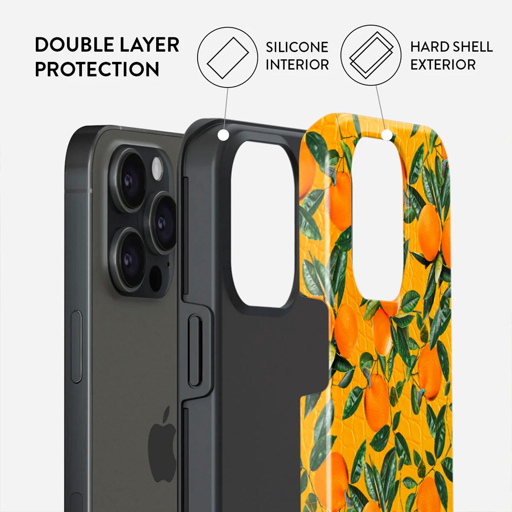 Burga iPhone 15 Pro Tough Fashion Deksel - Orange Lemonade