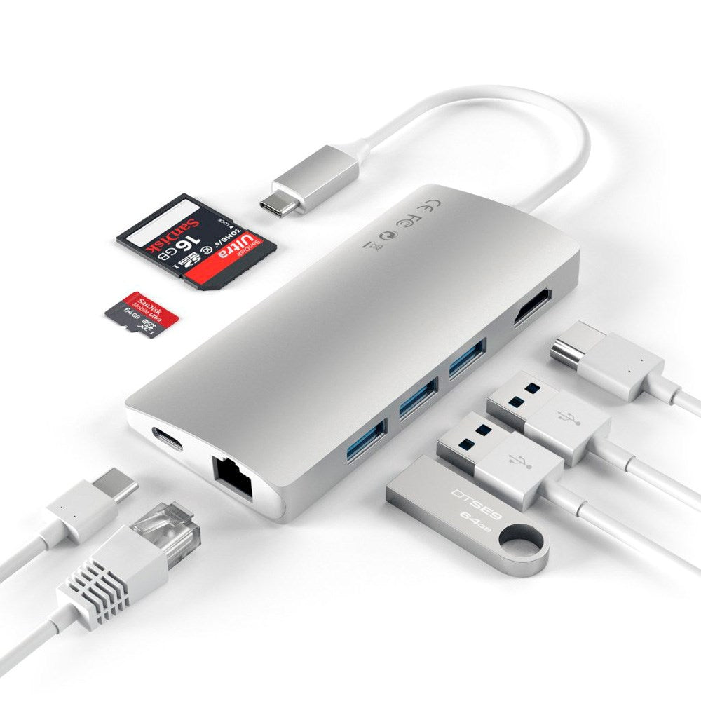 Satechi USB-C 4K HDMI Multiport Adapter Gigabit Ethernet V2 - Sølv