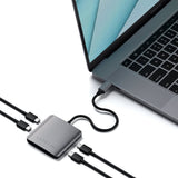 Satechi 4-i-1 USB-C Hub 4 x USB-C 3.0-porter - Space Grey