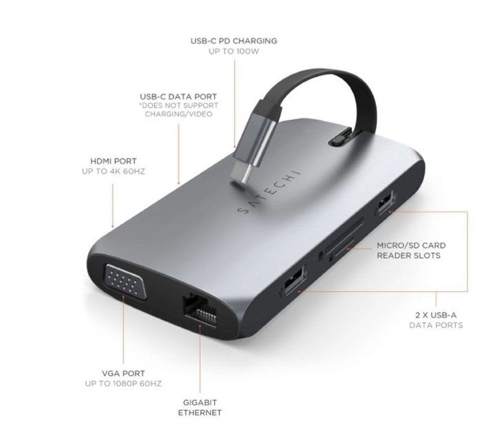 Satechi USB-C MultiPort Adapter - Sølv